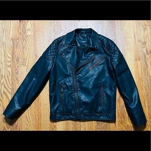 Express Mens Leather Bomber Jacket